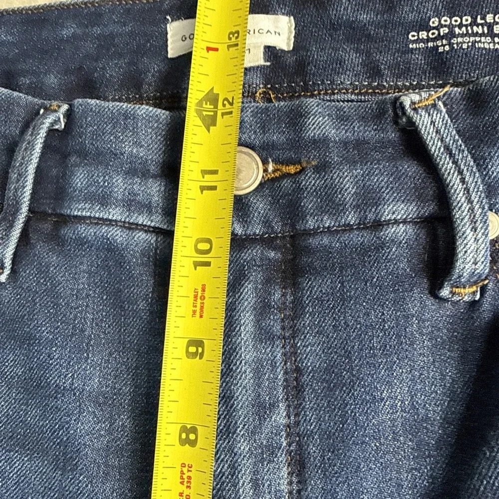 Good American Jeans Womens 16 Blue Medium Wash High Rise Mini Bootcut Crop - Picture 6 of 11